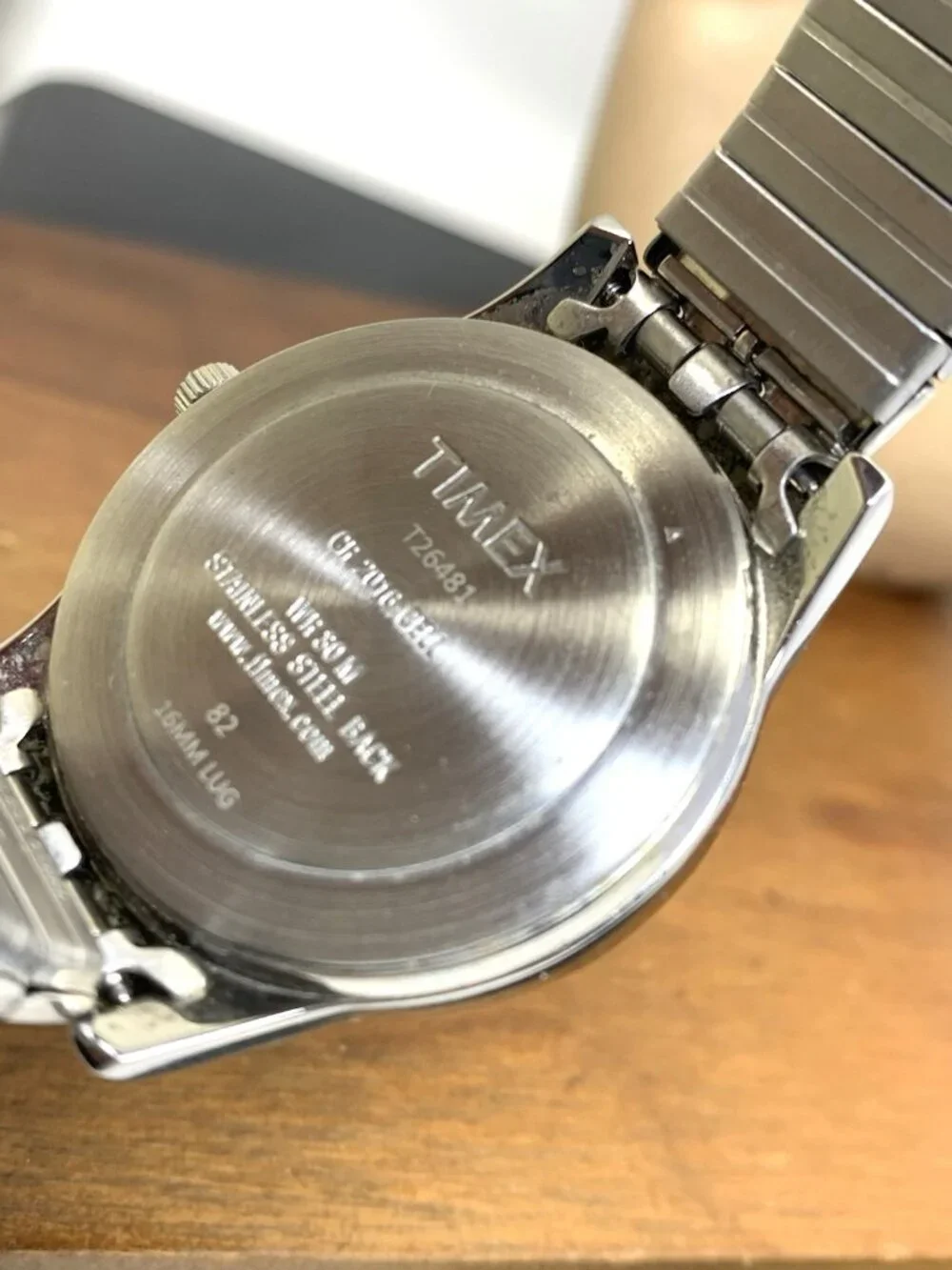 Timex Men's Watch T26481 Quartz 35mm Gray Dial Indiglo Two Tone Stretched Band